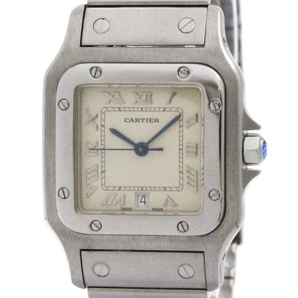 CARTIER Santos Galbee Steel Quartz Mens Watch W20025D6 Polished - Picture 1 of 8